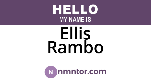 Ellis Rambo