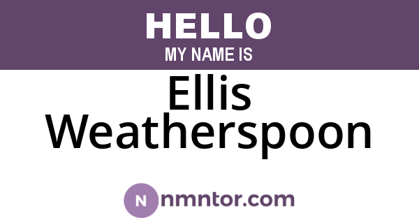 Ellis Weatherspoon