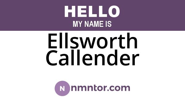 Ellsworth Callender