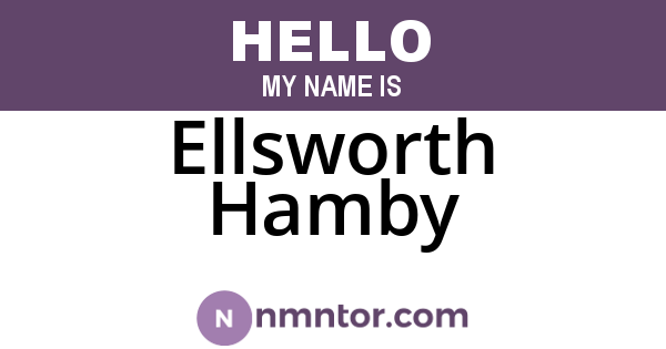 Ellsworth Hamby