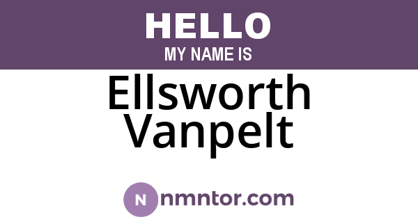 Ellsworth Vanpelt