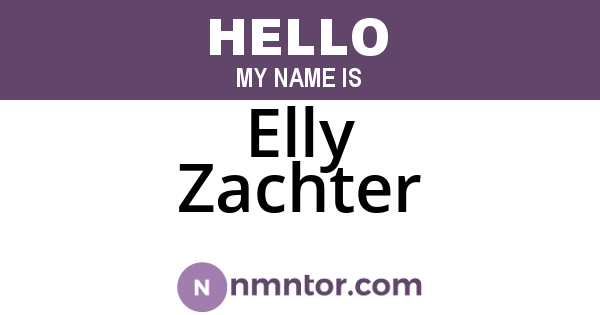Elly Zachter