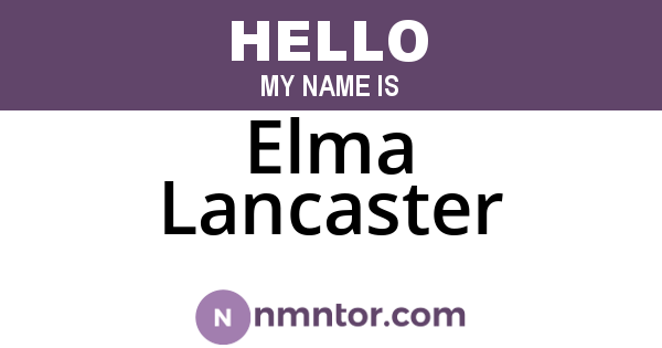 Elma Lancaster