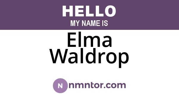 Elma Waldrop
