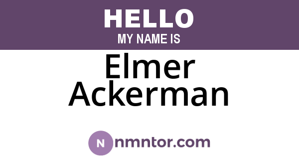 Elmer Ackerman