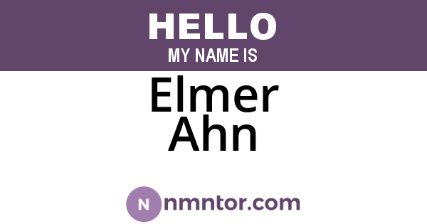 Elmer Ahn