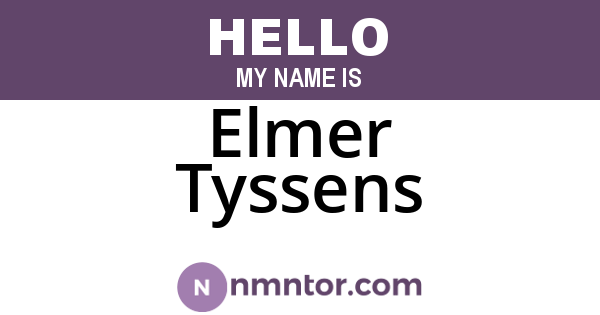 Elmer Tyssens