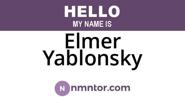 Elmer Yablonsky