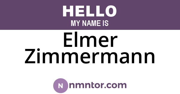 Elmer Zimmermann