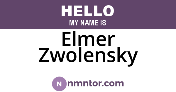 Elmer Zwolensky