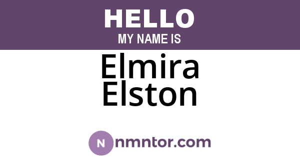 Elmira Elston