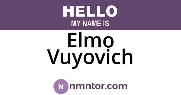 Elmo Vuyovich