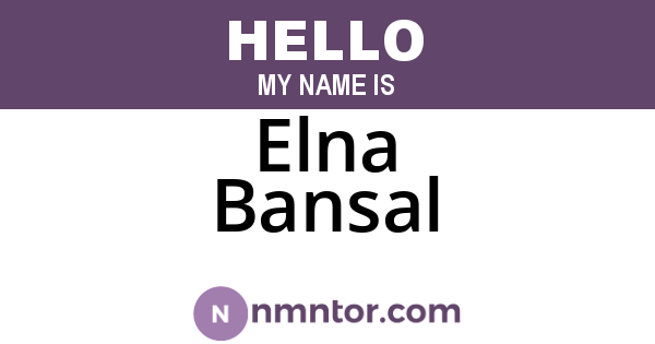 Elna Bansal