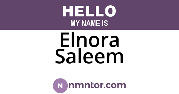 Elnora Saleem