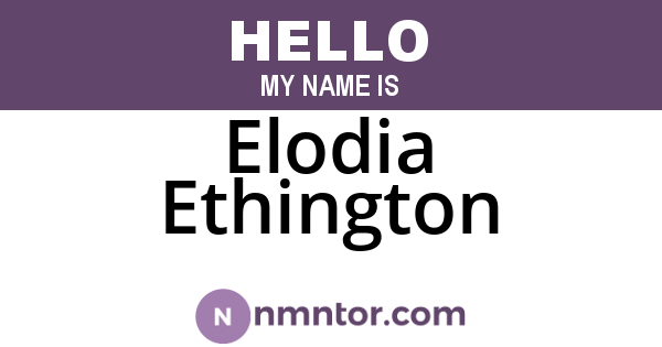 Elodia Ethington