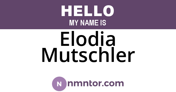Elodia Mutschler