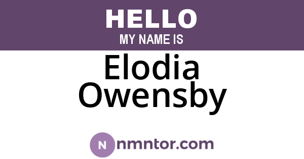 Elodia Owensby