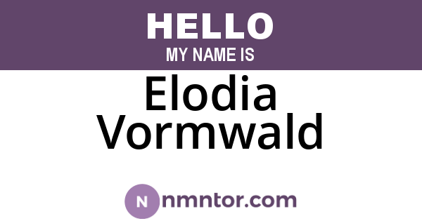 Elodia Vormwald