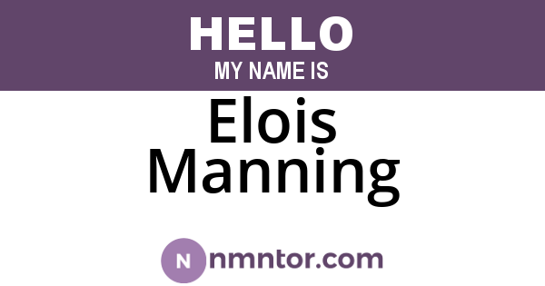 Elois Manning