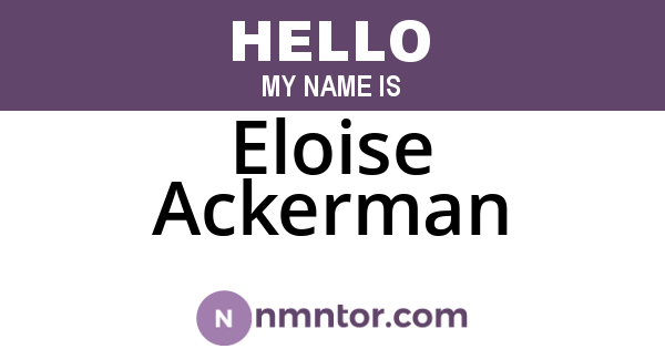 Eloise Ackerman