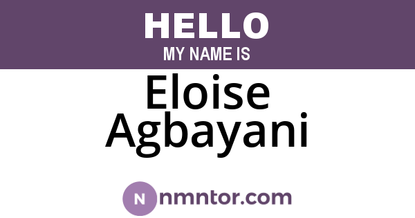 Eloise Agbayani