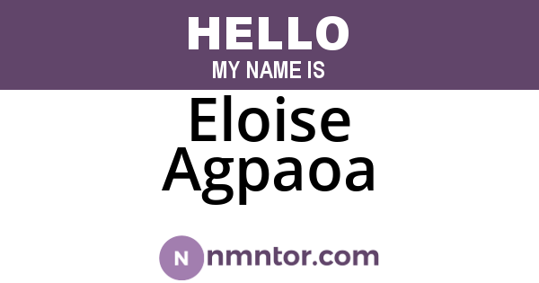 Eloise Agpaoa