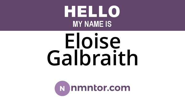 Eloise Galbraith