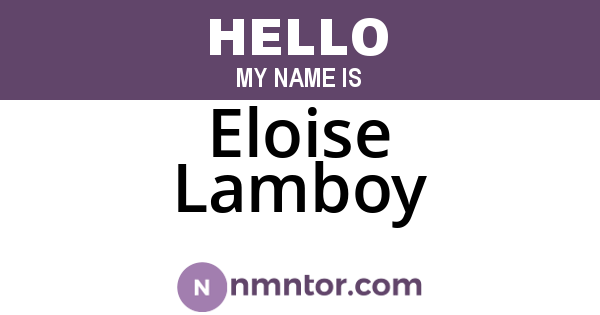 Eloise Lamboy