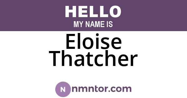 Eloise Thatcher