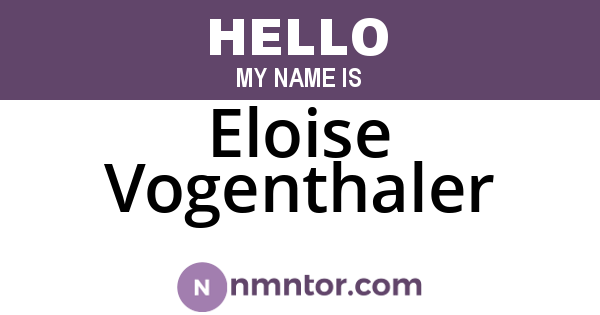 Eloise Vogenthaler
