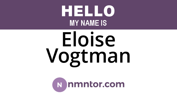 Eloise Vogtman