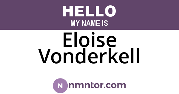 Eloise Vonderkell