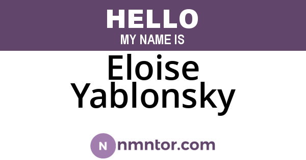 Eloise Yablonsky