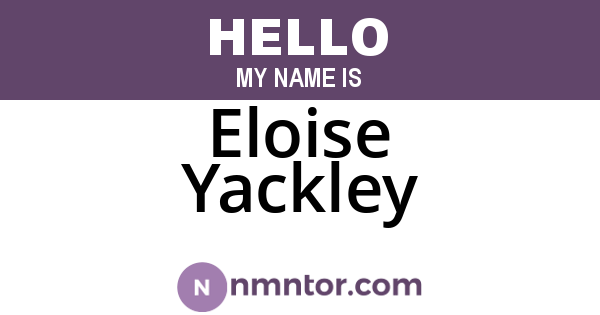 Eloise Yackley