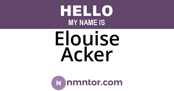 Elouise Acker