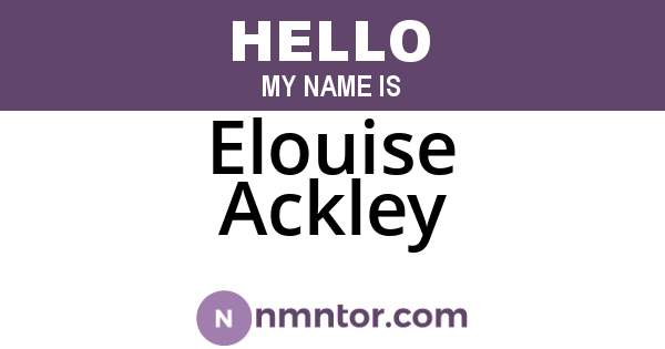 Elouise Ackley