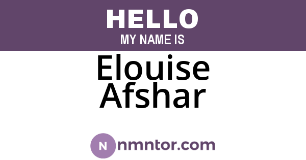 Elouise Afshar