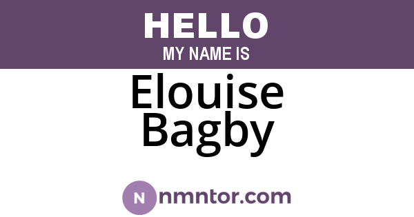 Elouise Bagby