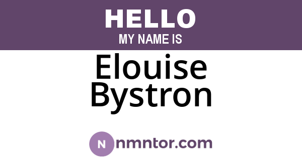 Elouise Bystron