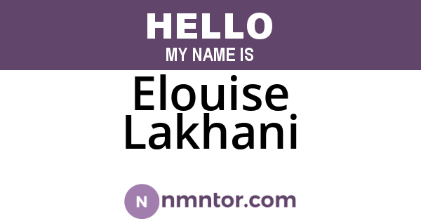 Elouise Lakhani