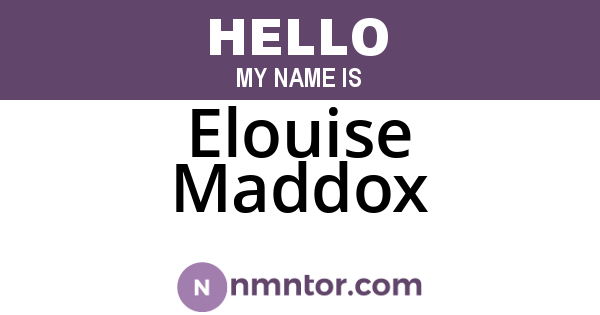 Elouise Maddox