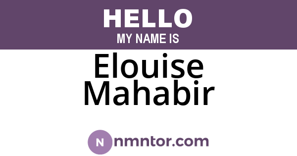 Elouise Mahabir