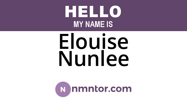 Elouise Nunlee