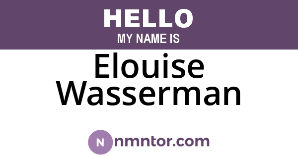 Elouise Wasserman