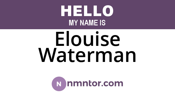 Elouise Waterman