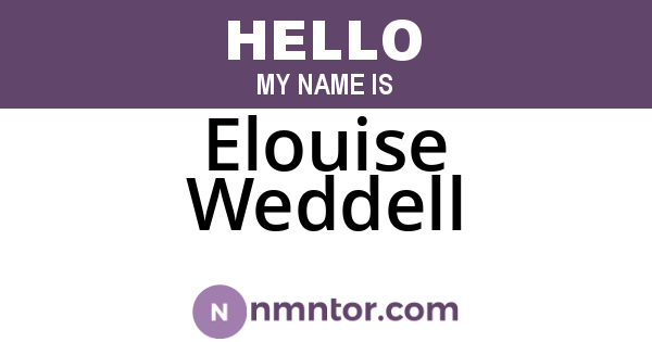 Elouise Weddell