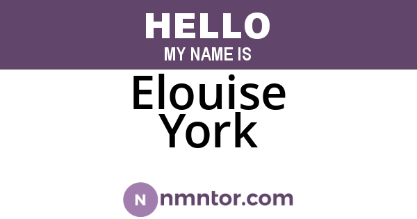 Elouise York