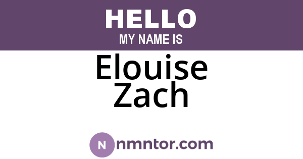 Elouise Zach
