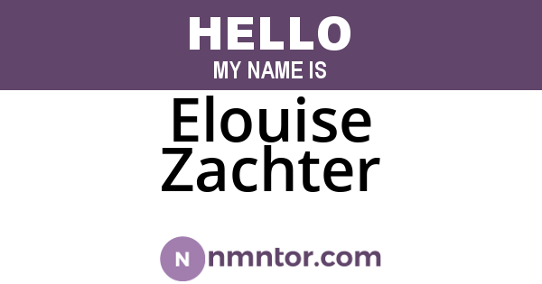 Elouise Zachter