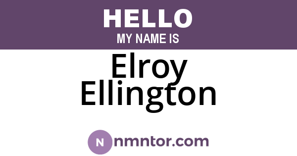 Elroy Ellington